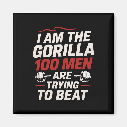 Alpha Gorilla Fitnessstudio Bodybuilding Lustig Fe Magnet (Vorne)