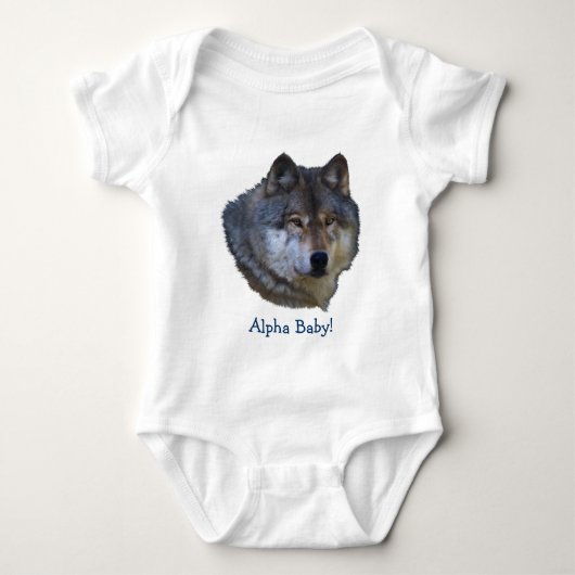 Alpha Gray Wolf Collection Baby Strampler (Vorderseite)
