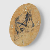 Alpha Gray Wolf Wildlife Portrait Große Wanduhr (Winkel)