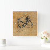 Alpha Gray Wolf Wildlife Portrait Quadratische Wanduhr (Zuhause)