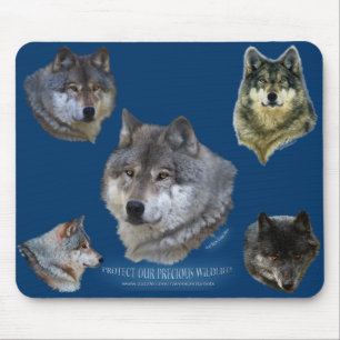 Alpha Gray Wolf Wildlife Supporter Collection Mousepad