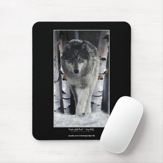 ALPHA GRAY WOLF Wildlife Supporter Mousepad (Mit Mouse)