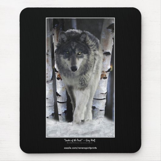 ALPHA GRAY WOLF Wildlife Supporter Mousepad (Vorne)