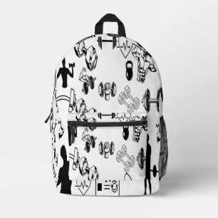 Alpha Gym Backpack - Muscle Dumbell Grip Design - Bedruckter Rucksack