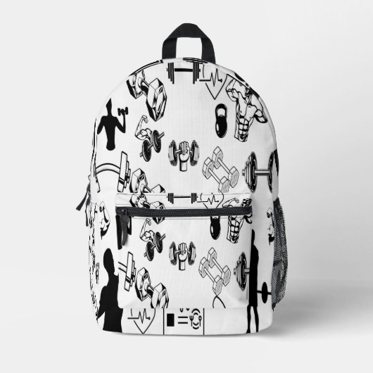 Alpha Gym Backpack - Muscle Dumbell Grip Design - Bedruckter Rucksack (Vorderseite)