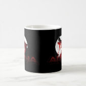 Alpha Howling Wolf Red Glitch Moon Typography Kaffeetasse (Mittel)