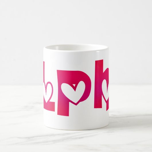 Alpha in den Herzen Kaffeetasse (Mittel)