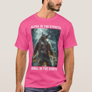 Alpha in den Streets Animal in den Blättern am Ran T-Shirt