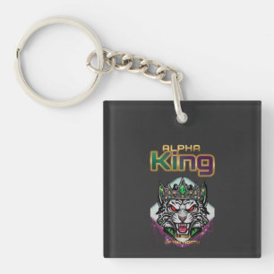 Alpha King Löwen-Emblem tägliche Ermutigung Schlüsselanhänger