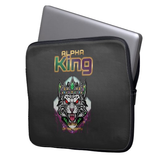 Alpha king motivational  laptopschutzhülle (Vorderseite Links)