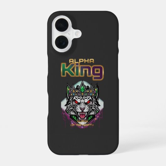 Alpha-König Motivations-  iPhone 16 Hülle (Rückseite)