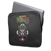 Alpha-König Motivations- Laptopschutzhülle (Vorderseite Links)