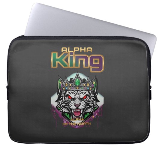 Alpha-König Motivations- Laptopschutzhülle (Vorderseite)