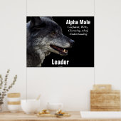 Alpha Male Gray Wolf Motivierend Poster (Küche)