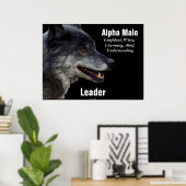 Alpha Male Gray Wolf Motivierend Poster (Heimbüro)