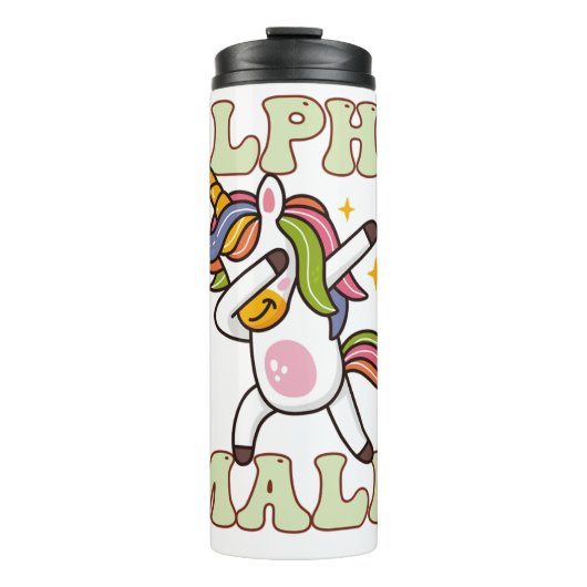 Alpha Male Ironic Unicorn 1 Thermosbecher (Vorderseite)