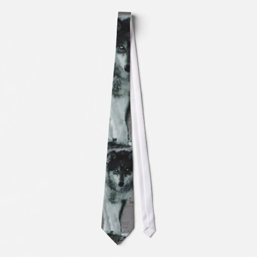 Alpha Male Timber Wolf Wildlife Necktie Krawatte (Vorderseite)