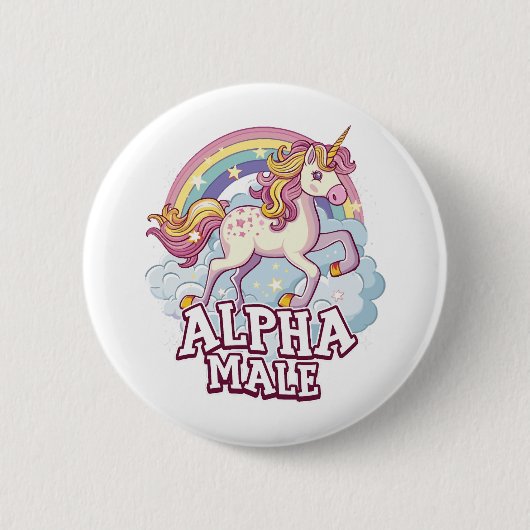 Alpha Male Unicorn Button (Vorderseite)