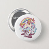 Alpha Male Unicorn Button (Vorne & Hinten)
