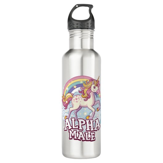 Alpha Male Unicorn Edelstahlflasche (Vorderseite)