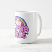 Alpha Male Unicorn Funny Sarcastic Ironic Weird Y2 Kaffeetasse (VorderseiteRechts)