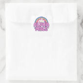 Alpha Male Unicorn Funny Sarcastic Ironic Weird Y2 Quadratischer Aufkleber (Tasche)