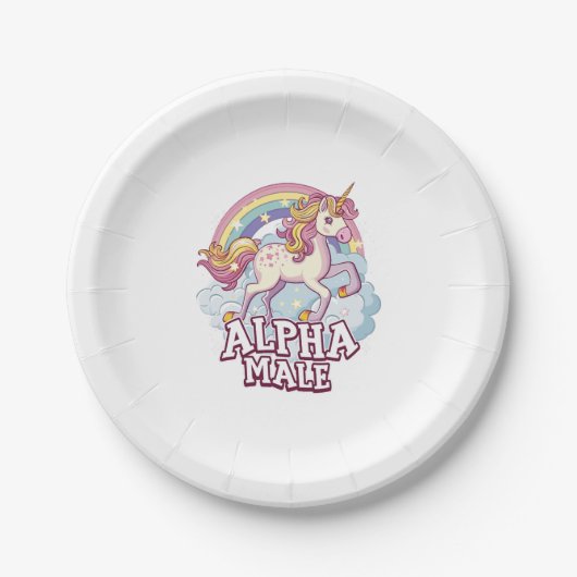 Alpha Male Unicorn Pappteller (Vorderseite)