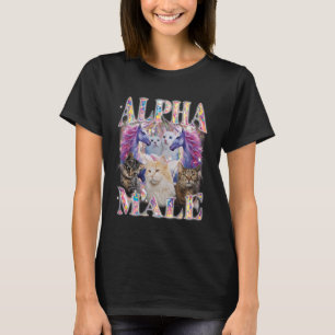 Alpha-Männchen Einhorn Katze Ironie Vintage Bootle T-Shirt