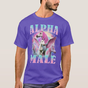 Alpha-Männchen-Einhorn Lustiges Meme-Mädchen T-Shirt