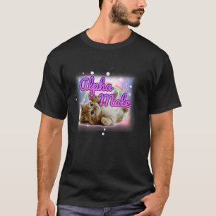 Alpha-Männchen-Katze-Meme T-Shirt