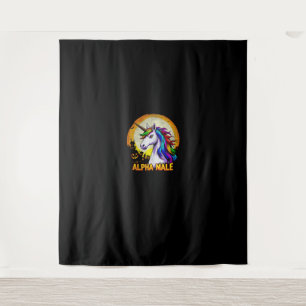 Alpha-Männchen LGBT Einhorn Halloween-Tank Wandteppich