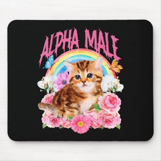 Alpha-Männchen Lustige Katze Kätzchen Regenbogen F Mousepad (Vorne)
