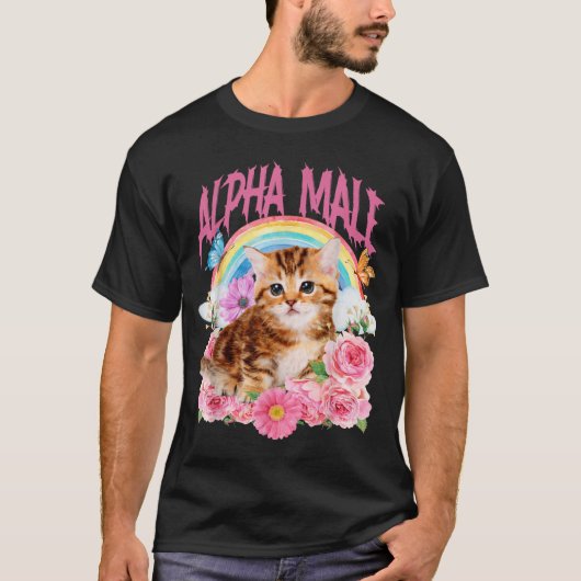 Alpha-Männchen Lustige Katze Kätzchen Regenbogen F T-Shirt (Vorderseite)