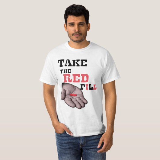 Alpha-Männchen NEHMEN DIE ROTE PILL T-Shirt (Vorne ganz)