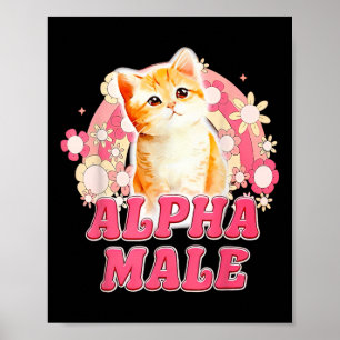 Alpha Männerkatze Kitten Funny für Männer Frauen Poster