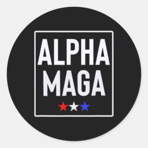 Alpha Mega Trump 2024 Wahl Design  Runder Aufkleber
