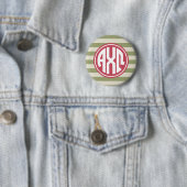 Alpha Monogramm-Streifen-Muster Chi-Omegas | Button (Beispiel)