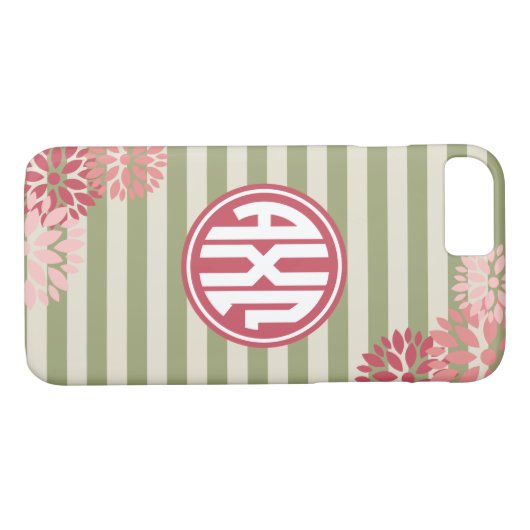 Alpha Monogramm-Streifen-Muster Chi-Omegas | Case-Mate iPhone Hülle (Rückseite (Horizontal))