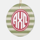 Alpha Monogramm-Streifen-Muster Chi-Omegas | Keramikornament (Links)