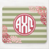 Alpha Monogramm-Streifen-Muster Chi-Omegas | Mousepad (Vorne)