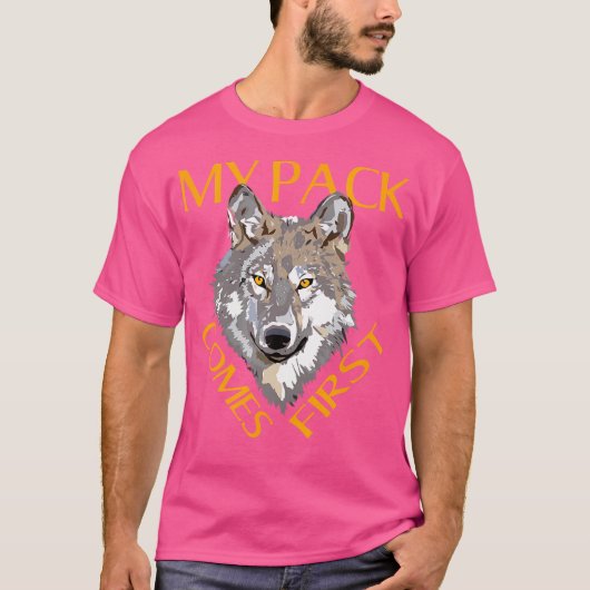 Alpha My Pack First Wolfisms Wolves Wolf Head T-Shirt (Vorderseite)