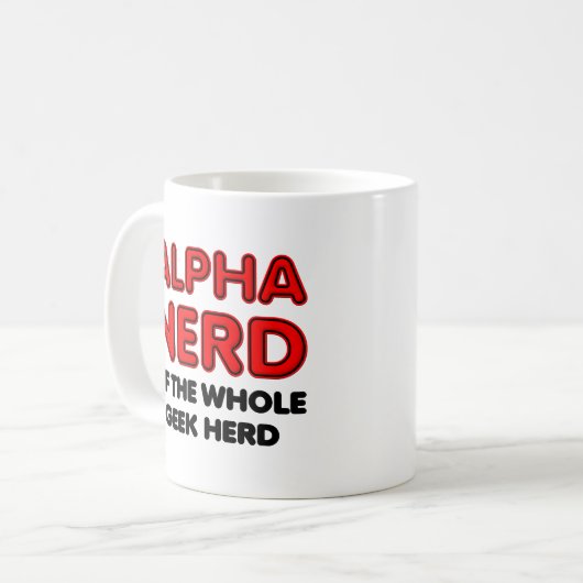 Alpha Nerd Funny Mug Kaffeetasse (Vorderseite Links)