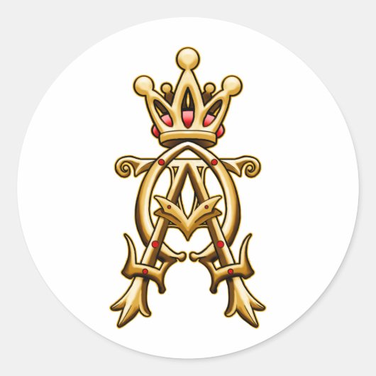 Alpha Omega King of Kings Design Runder Aufkleber (Vorderseite)