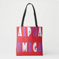 Alpha Omega lila Großtext