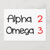 Alpha-Omega Postkarte (Vorderseite)