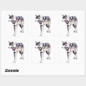 Alpha Quadratischer Aufkleber (Blatt)