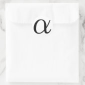 Alpha Runder Aufkleber (Tasche)