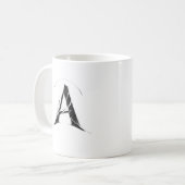 Alpha Shadow A – Dunkler Buchstabe A Becher Kaffeetasse (Vorderseite Links)