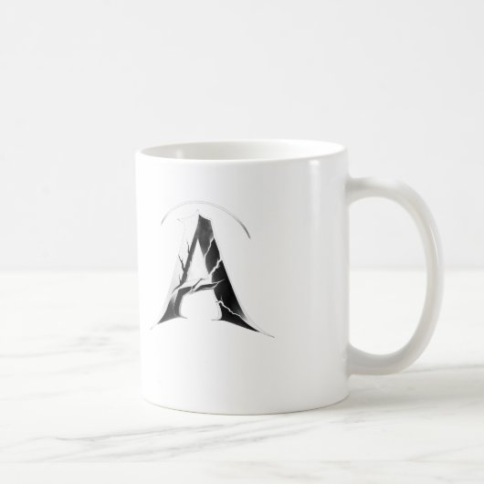 Alpha Shadow A – Dunkler Buchstabe A Becher Kaffeetasse (Rechts)