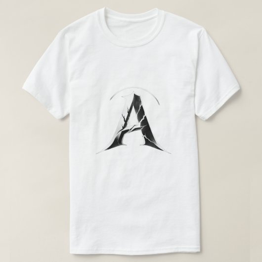 Alpha Shadow A – Premium Dunkles Buchstabe A T-Shi T-Shirt (Design vorne)